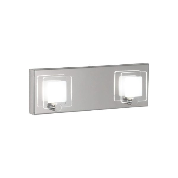 PAO plafón 2 luces cromo led
