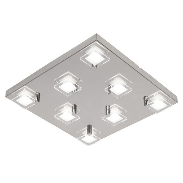 PAO plafón 8 luces cromo led