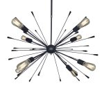 COLGANTE/ARAÑA EXPLOSION  8 luces negro apto led