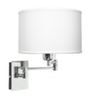APLIQUE CONTEMPORANEO DOBLE BRAZO cromo c/pantalla 1 luz apto led