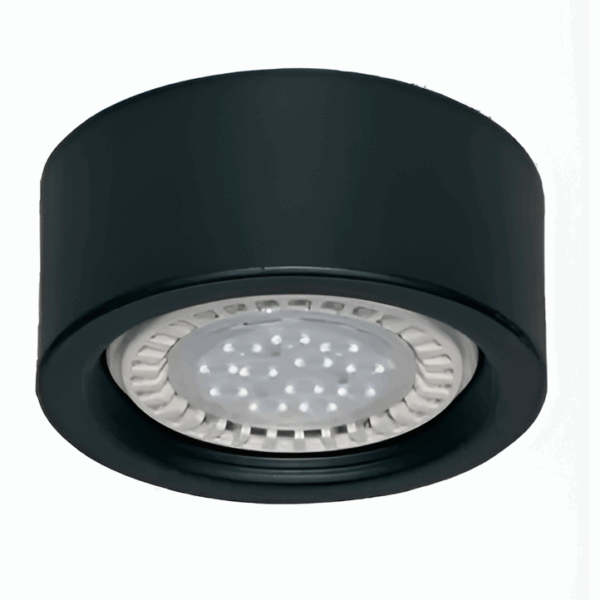 SEMI EMBUTIDO redondo negro AR111 apto  led