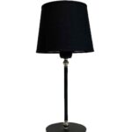 LAMPARA CLASIC redonda negra con pantalla apto led