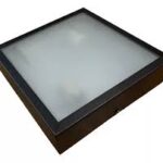 PLAFON OBRA  negro 2 luces apto led