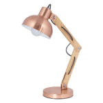 LAMPARA ARCO madera/cromo 1 luz apto led