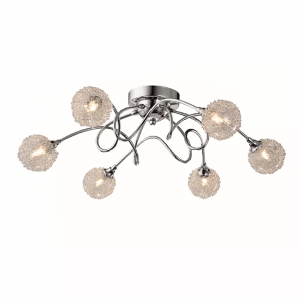 GLOBE cromo 6 luces apto lámparas led