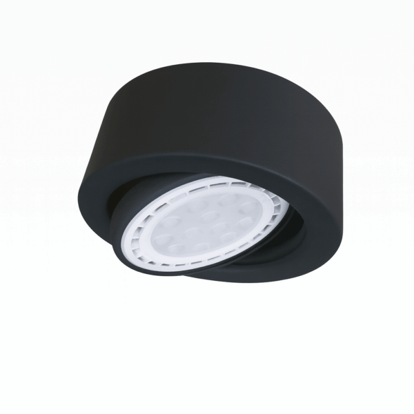 SEMI EMBUTIDO redondo negro AR111 apto  led