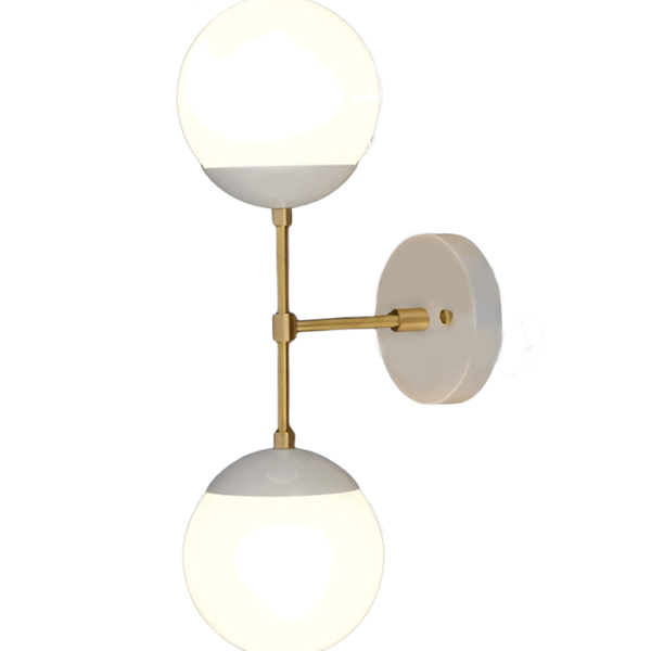 DELHI aplique blanco/dorado 2 luces apto led