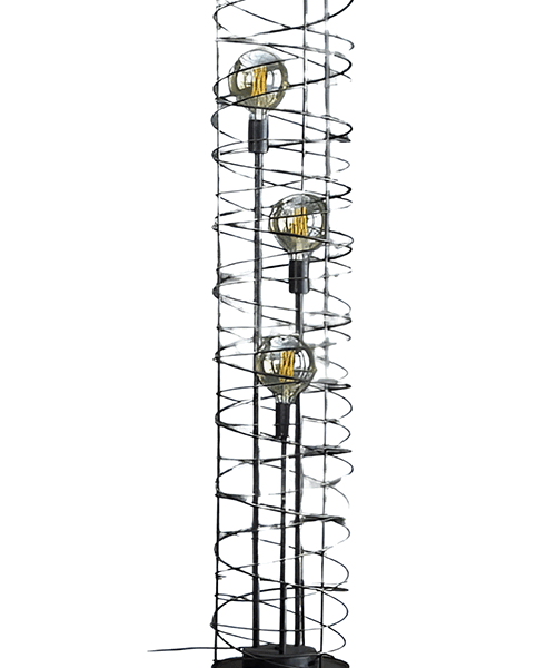 BERLIN LAMPARA PIE negra 3 luces apto led
