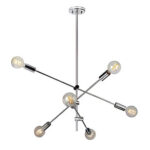 COLGANTE VECTOR Cromo 6 luces apto led