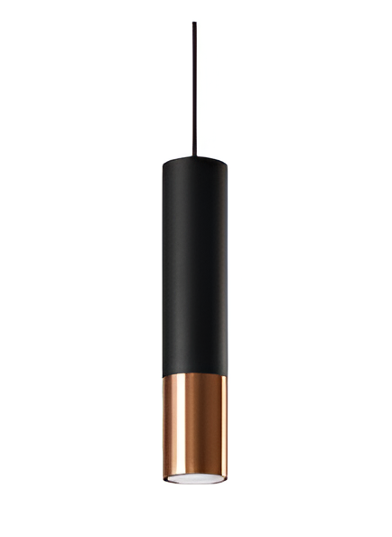 TUBE colgante negro/cobre 1 luz apto led