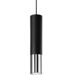 COLGANTE TUBE negro/cromo 1 luz apto led