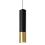 COLGANTE TUBE negro/oro 1 luz apto led
