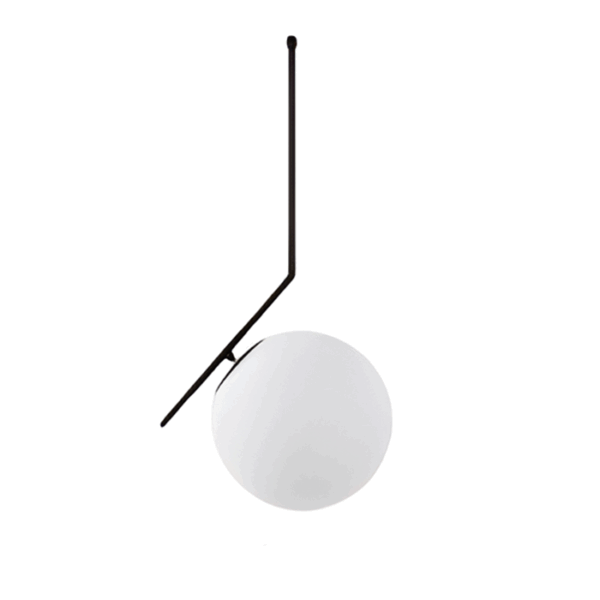 CURVO colgante negro 1 luz apto led