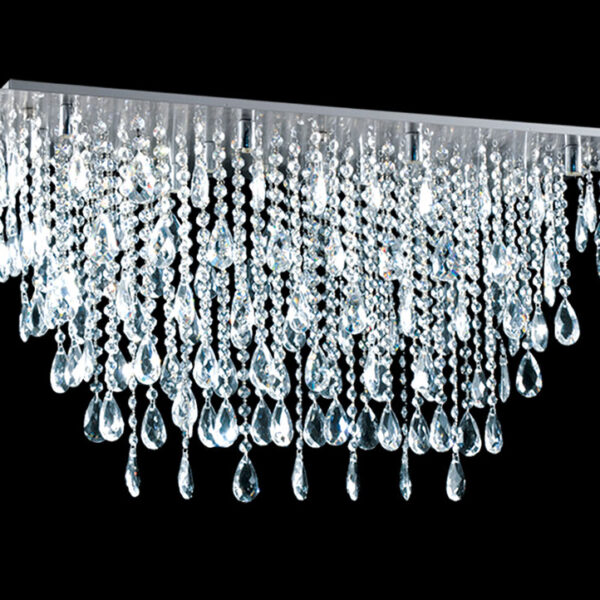 ESCALA PLAFON cromo 12 luces apto led