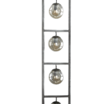LAMPARA PIE DELHI INDUSTRIAL  negra 5 luces apto led