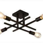 PLAFON EDIMBURGO negro 4 luces apto led