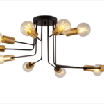 PLAFON SOFIA negro/oro 10 luces apto led