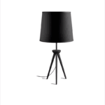 LAMPARA TRIPODE NEGRA 1 luz apto led