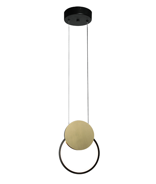 COLGANTE DORADO/NEGRO 10w led