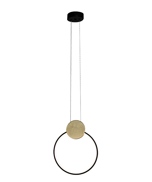 COLGANTE DORADO/NEGRO 18w led