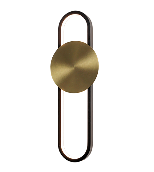 APLIQUE OVALADO dorado/negro 18w led