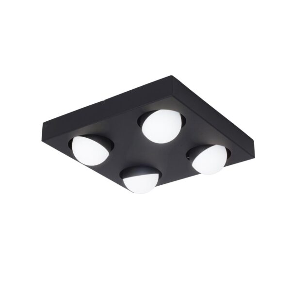PLAFON LIO Cuadrado Negro 4 luces led