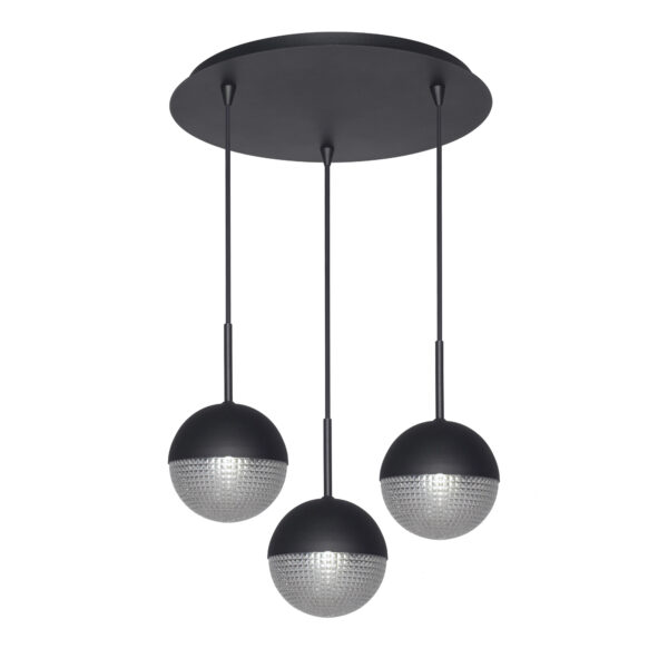 COLGANTE ANA Circular Negro 3 luces apto led
