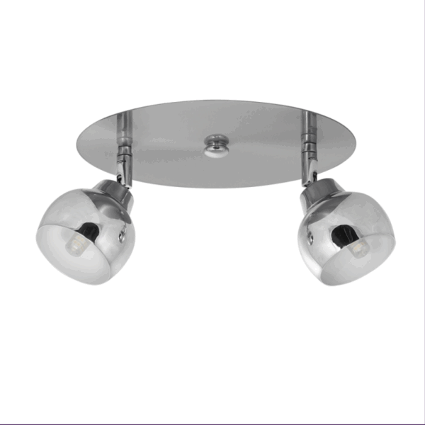 PLAFON GLOBE Cromo 2 luces apto led