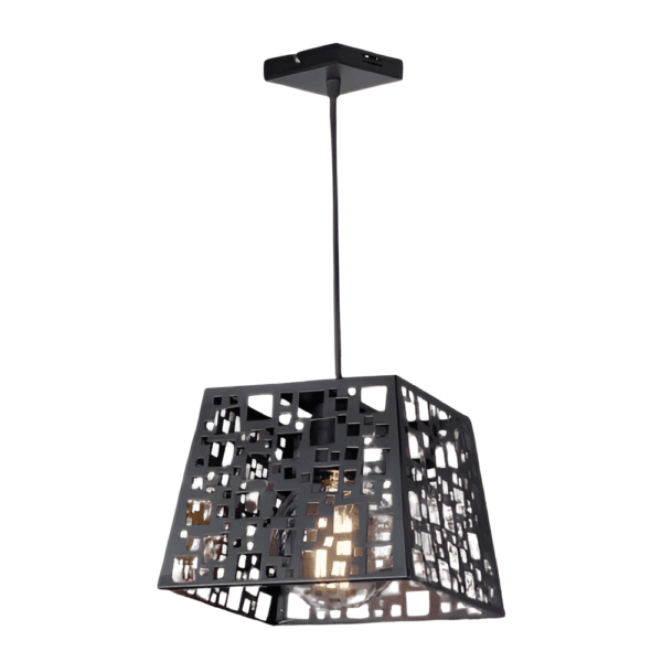 COLGANTE INDUSTRIAL CALADO Negro 1 luz  apto led