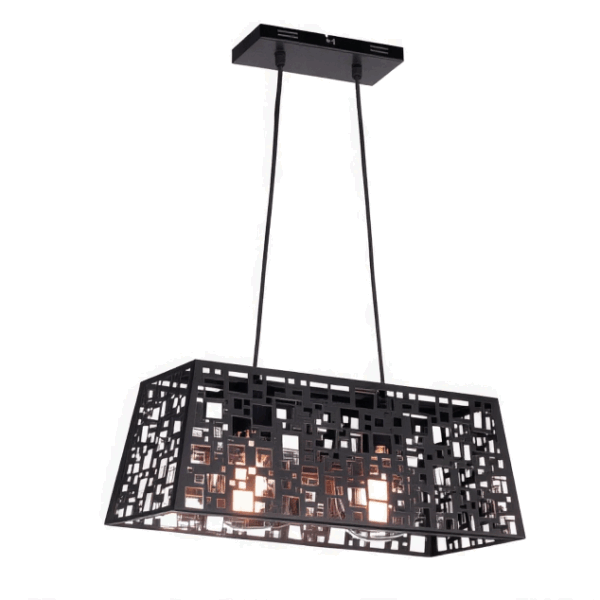 COLGANTE INDUSTRIAL CALADO Negro 2 luces apto led