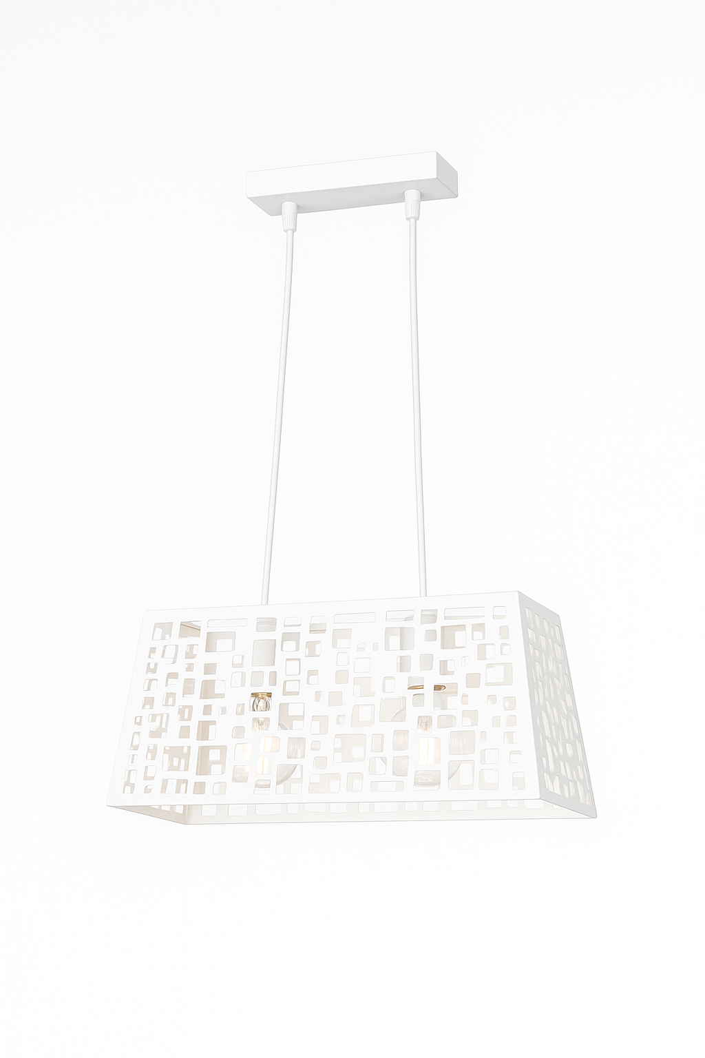 colgante blanco 2 luces