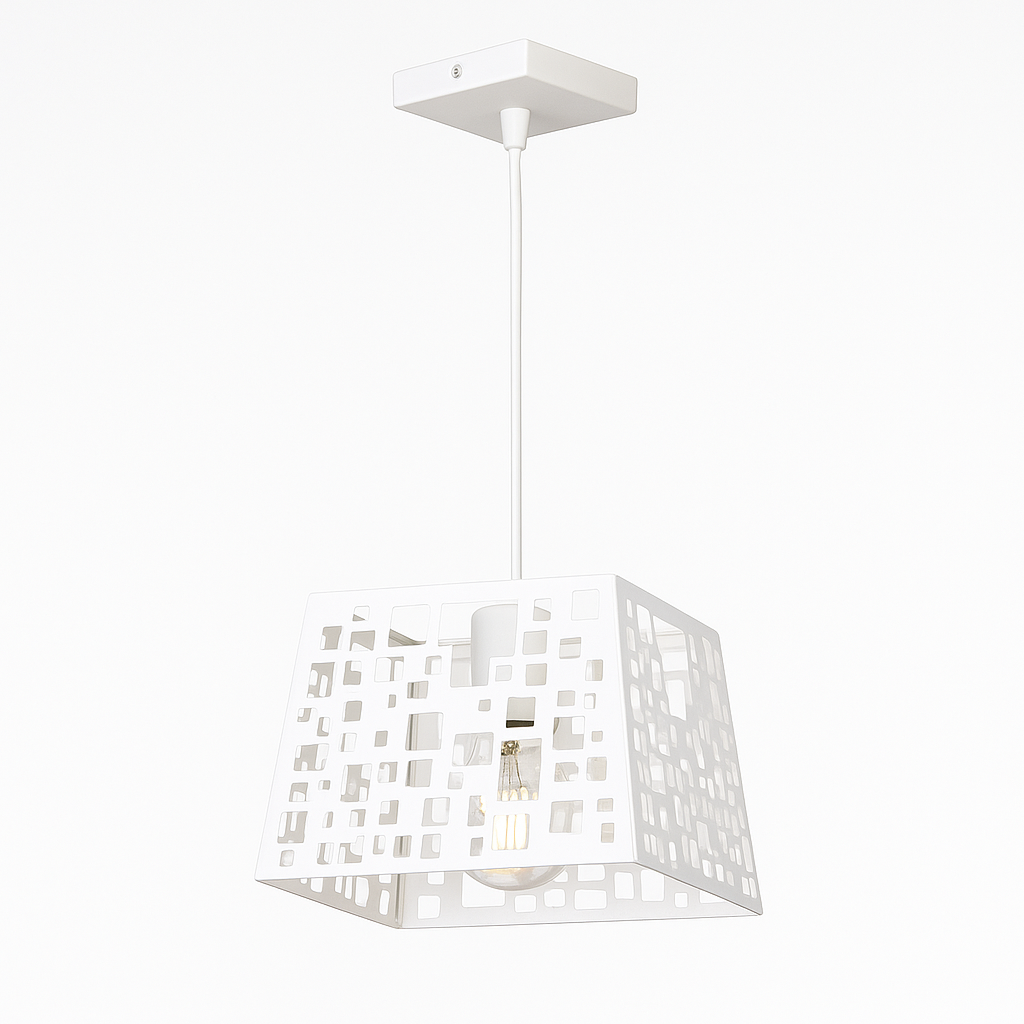 COLGANTE INDUSTRIAL CALADO Blanco 1 luz  apto led