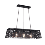 COLGANTE INDUSTRIAL CALADO Negro 3 luces apto led