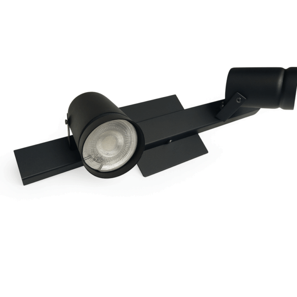 APLIQUE/SISTEMA TUBO Negro 2 luces apto led