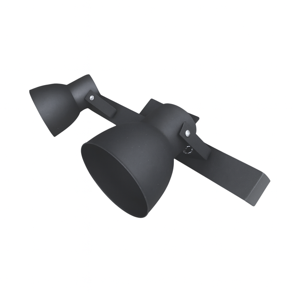 APLIQUE/SISTEMA CONO Negro 2 luces apto led