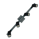 APLIQUE/SISTEMA TUBO Negro 4 luces apto led