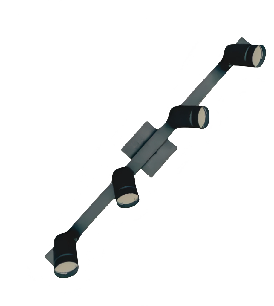 tubo 4 luces APLIQUE/SISTEMA TUBO Negro 4 luces apto led - Imagen 1