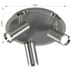 PLAFON NACHOS 3 luces led acero - Imagen 4