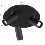 PLAFON NACHOS 3 luces led negro - Imagen 2