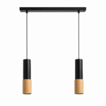 COLGANTE BOREAL 2 luces negro/madera