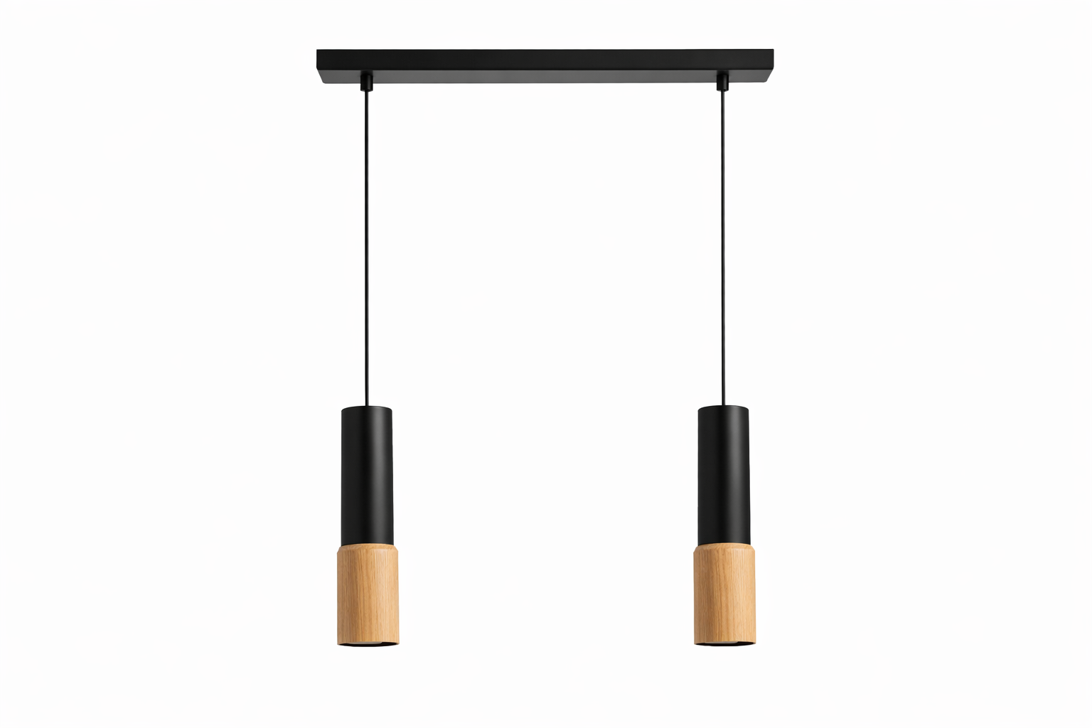 boreal 2 luces COLGANTE BOREAL 2 luces negro/madera - Imagen 1