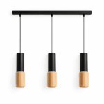 COLGANTE BOREAL 3 luces negro/madera