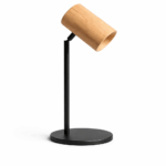 VELADOR/LAMPARA DE MESA HALO 1 luz negra/madera