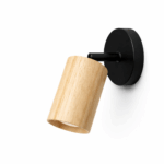 APLIQUE LENGO 1 luz negro/madera