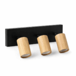 APLIQUE/SISTEMA LENGO 3 luces negro/madera